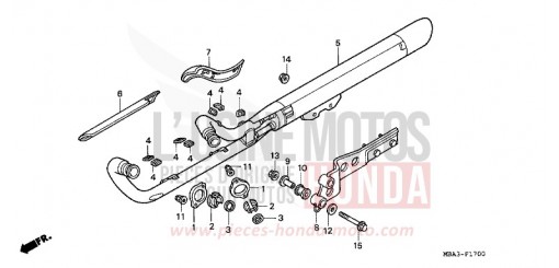 SILENCIEUX D'ECHAPPEMENT VT750C2W de 1998